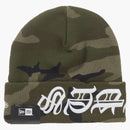 Supreme New era blacklettter beanie woodland camo