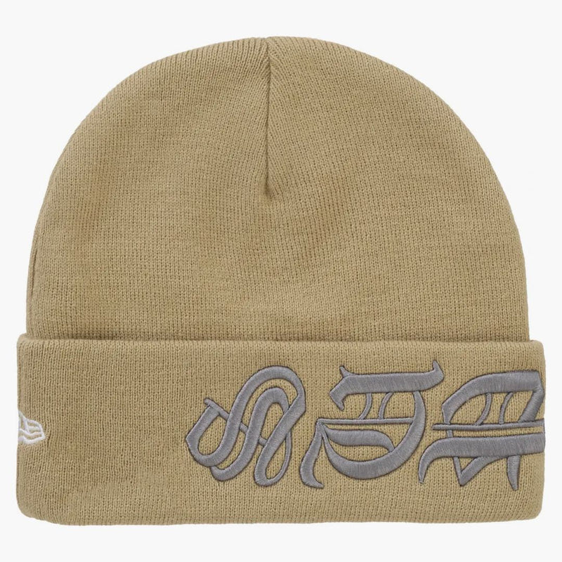 Supreme New Era Blackletter Beanie Tan