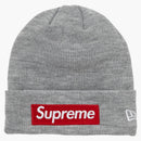 Supreme New Era Box Logo Beanie (fw18) Heather Grey