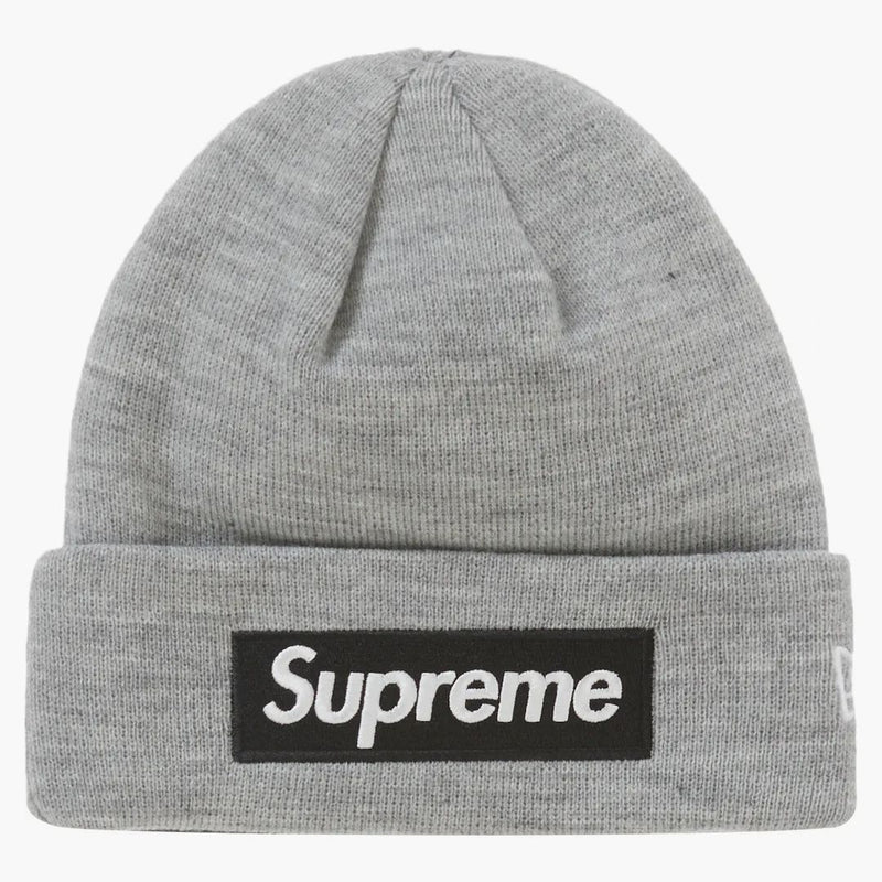 Supreme New Era Box Logo Beanie (fw22) Heather Grey