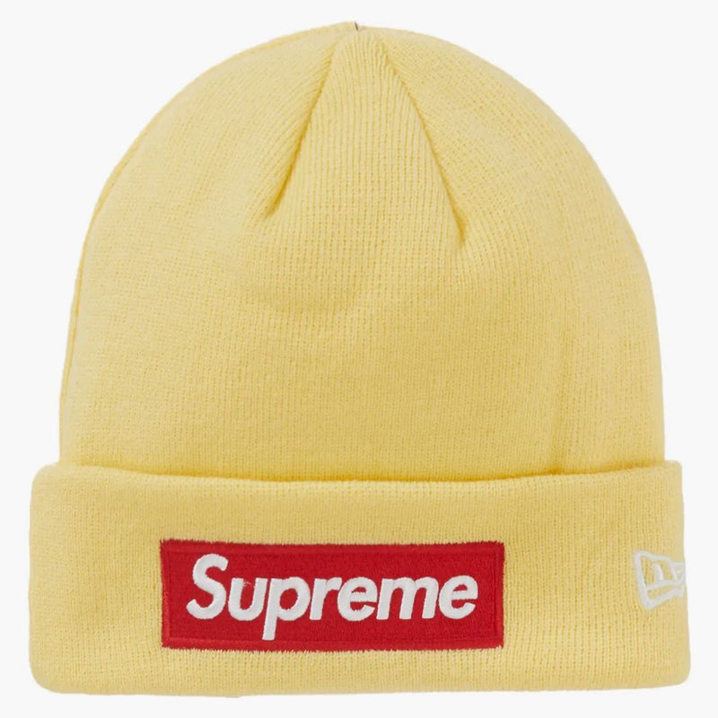 Supreme New Era Box Logo Beanie (fw22) Pale Yellow