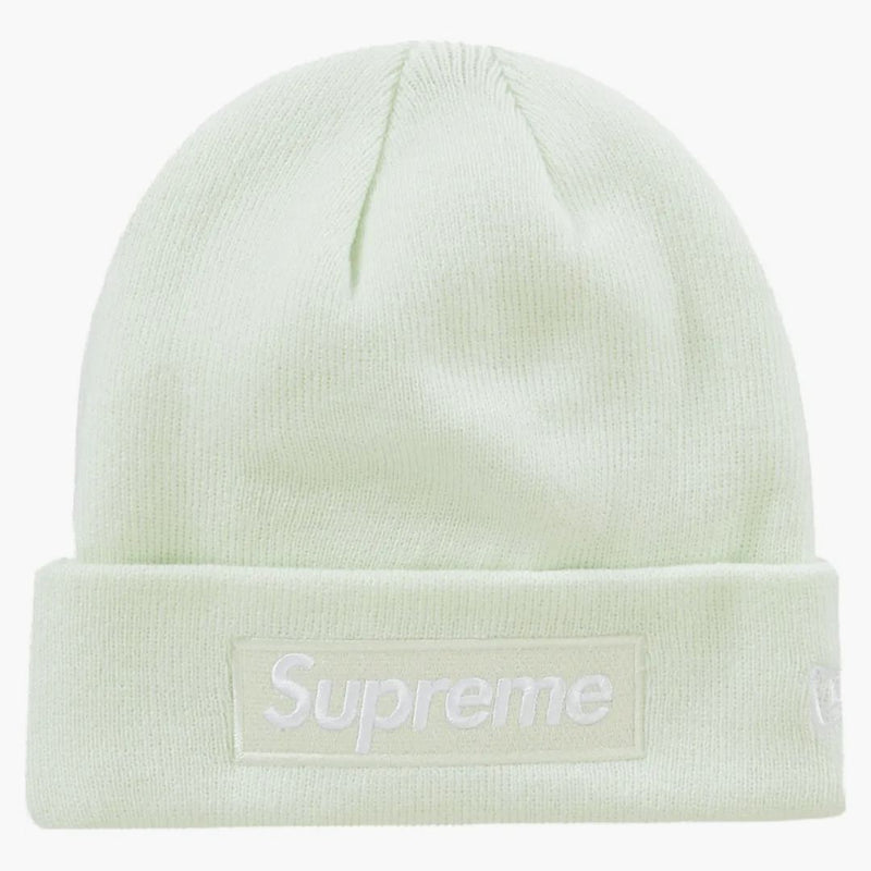 Supreme New Era Box Logo Beanie (fw23) Light Green