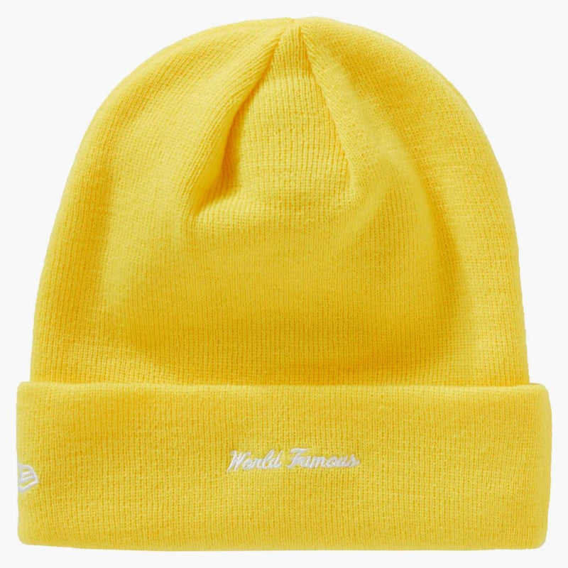 Supreme New Era Cross Box Logo Beanie cytryna