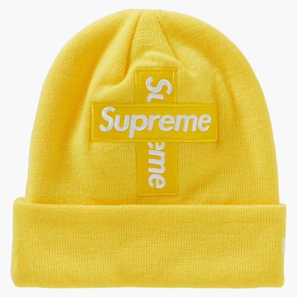 Supreme New Era Cross Box Logo Beanie Lemon