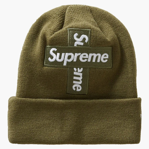 Supreme New Era Cross Box Logo Beanie Light Olive