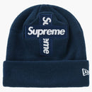 Supreme New era cross box logo beanie navy