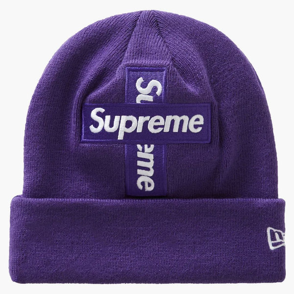 Supreme New Era Cross Box Logo Beanie Purple