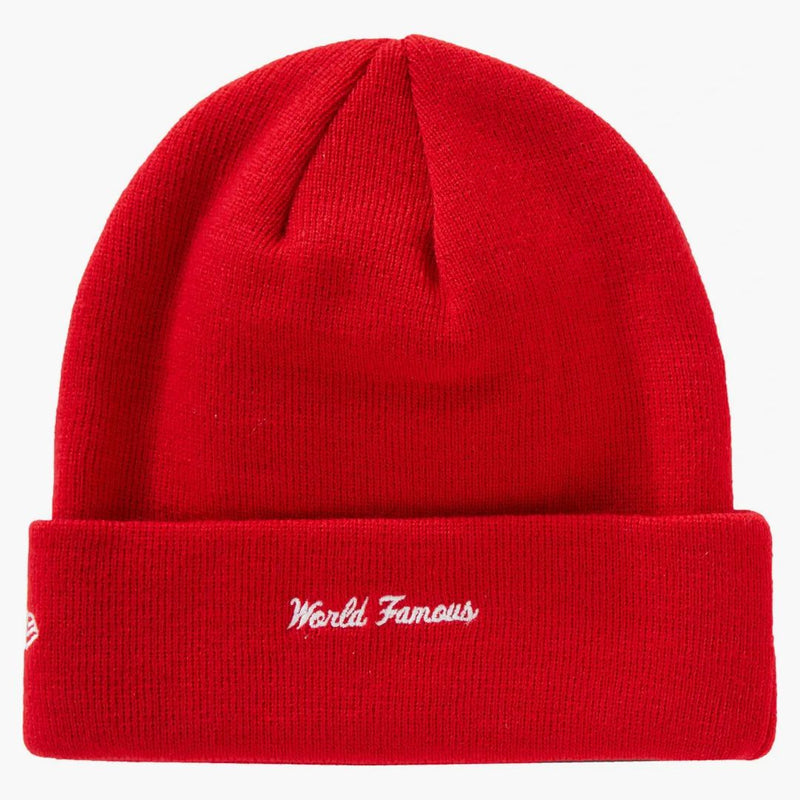 Supreme New Era Cross Box Logo Beanie czerwony