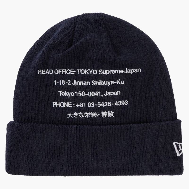 Supreme New Era Hq Beanie Navy