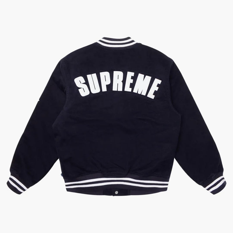 Supreme New Era Mlb Varsity Jacket Navy
