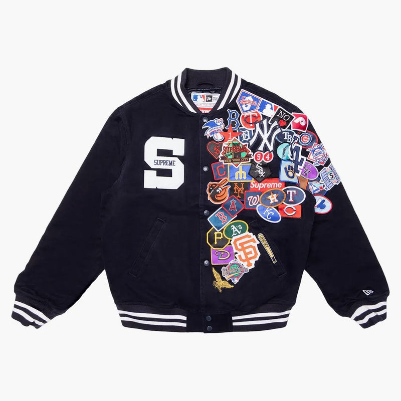 Supreme New Era Mlb Varsity Jacket Navy
