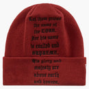 Supreme New era psalm beanie dark red