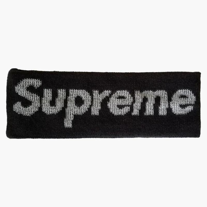 Supreme New Era Refleksyjna opaska na głowę logo (FW 16) Czarna