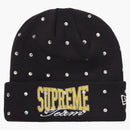 Supreme New era rhinestone beanie black