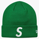 Supreme new era s logo beanie green