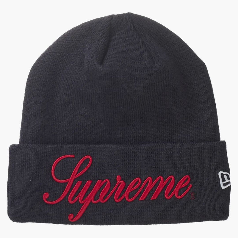 Supreme New Era Script Beanie Navy