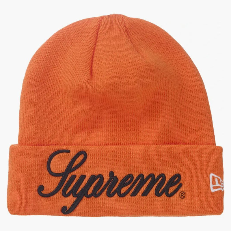 Supreme New Era Script Beanie Orange