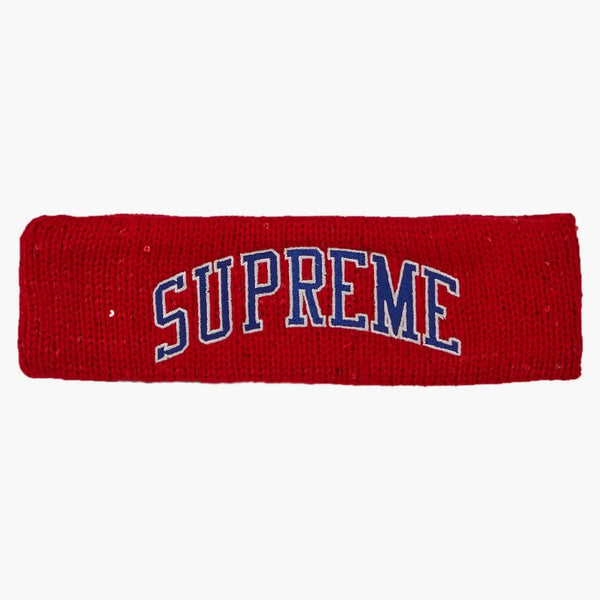 Supreme New Era Sequin Arc Logo Headband Red