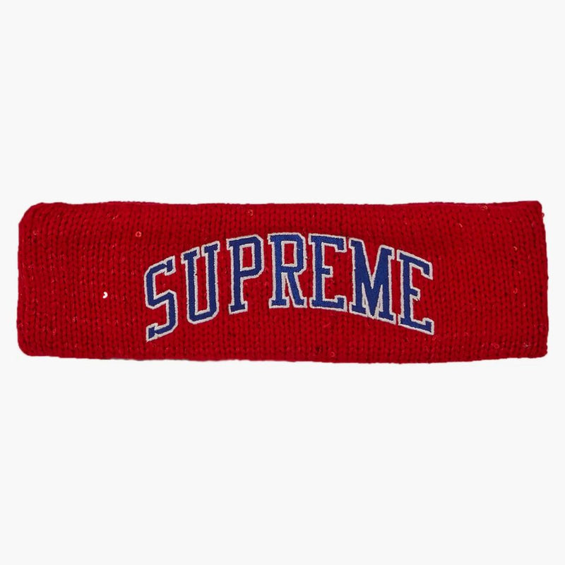 Supreme New Era Sequin Arc Logo Headband Red