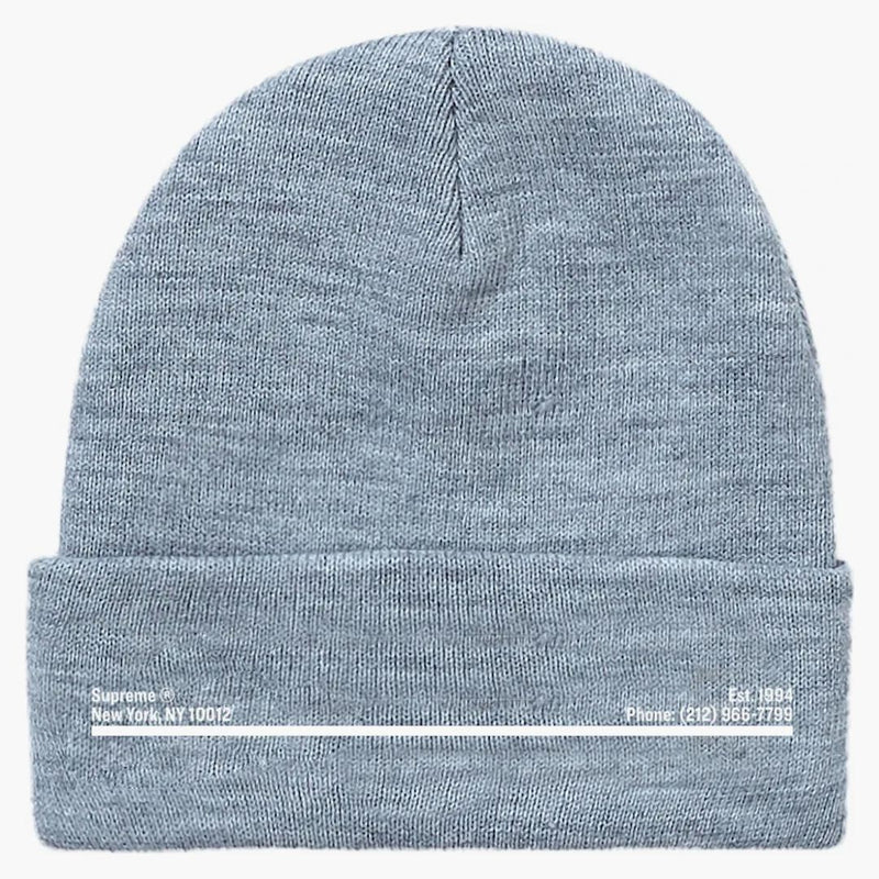 Supreme New Era Shop Beanie Heather Grey New York City
