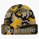 Supreme New Era Split Beanie Brown