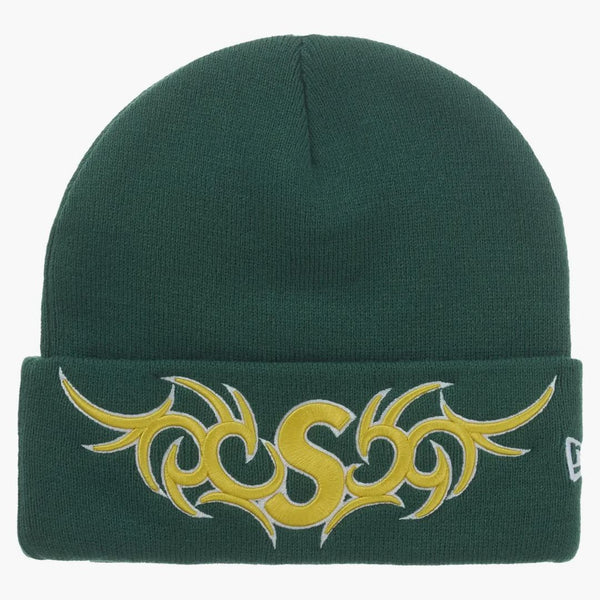 Supreme New Era Tribal S Logo Beanie Green