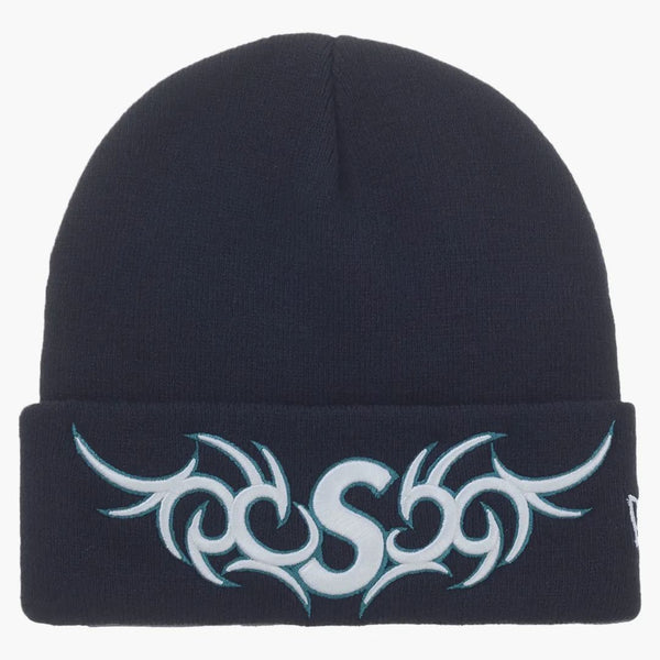 Supreme New Era Tribal S Logo Beanie Navy