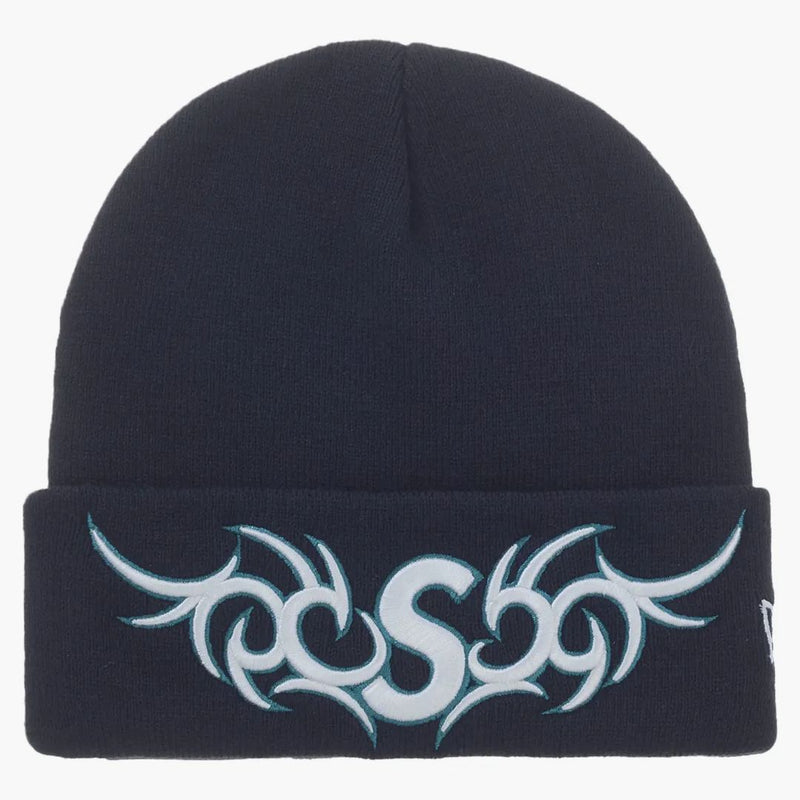 Supreme New Era Tribal S Logo Beanie Navy