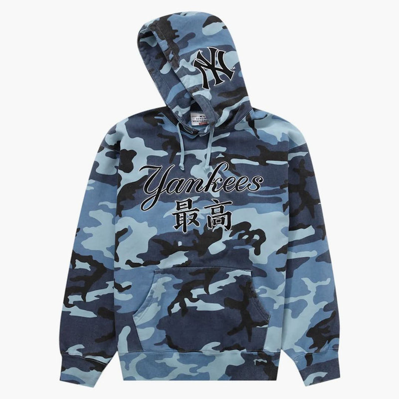 Najwyższy New York Yankees Kanji z kapturem bluza Blue Camo