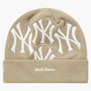 Supreme New York Yankees New Era Box Logo Beanie Tan