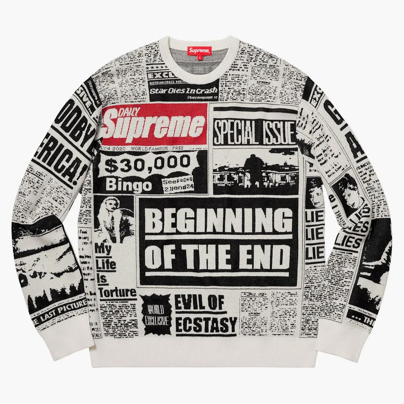 Supreme Newsprint tröja vit