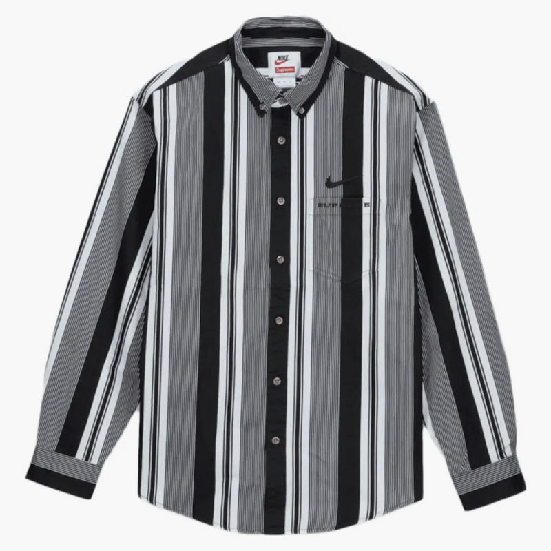 Cotone Nike supremo fino a camicia nera striscia