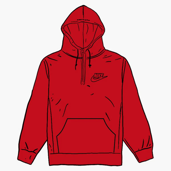 Supreme Nike Half Zip Hooded Sweatshirt Red
