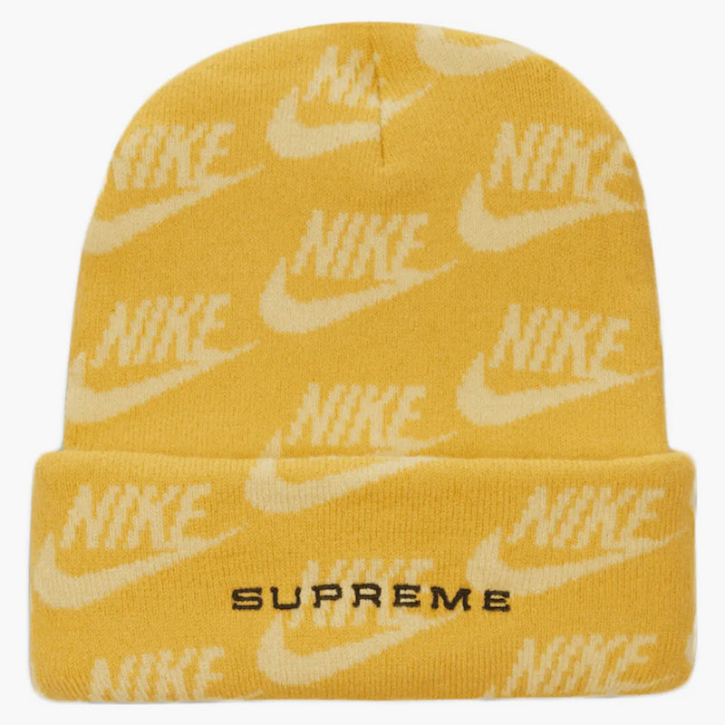 Nejvyšší Nike Jacquard Logos Beanie bledě žlutá