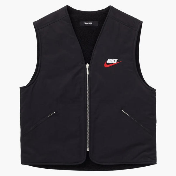 Nejvyšší nike reverzibilní nylon sherpa vesta černá