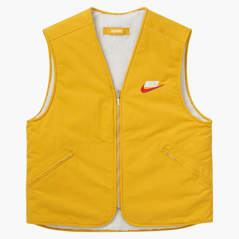 Nejvyšší nike reverzibilní nylon sherpa vest hořčice
