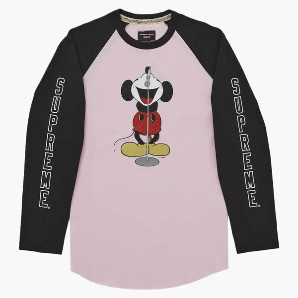 Supreme Number (n)ine Mickey Raglan L/s Top Pink