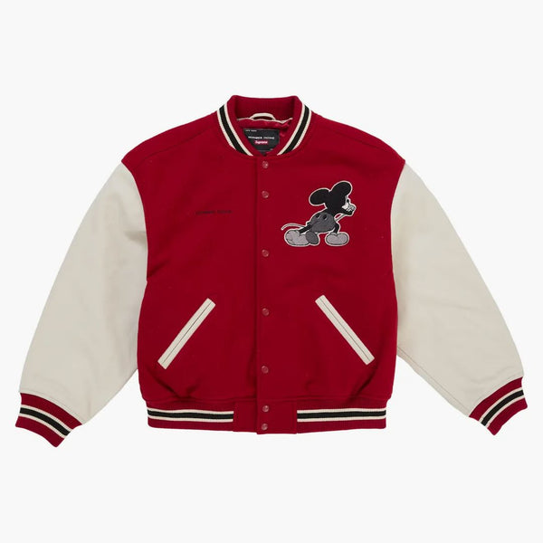 Supreme Number (n)ine Mickey Varsity Jacket Red