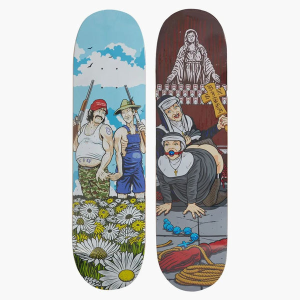Nuns supreme n pistole skateboard mazzo set multicolore