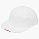 Supreme Nylon Visor Etiqueta de 6 paneles blancos