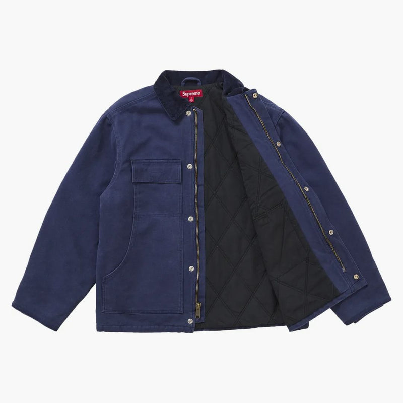 Supreme Old English Canvas Work Jacket Navy