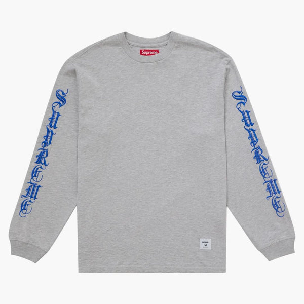 Supreme Old English L/S Top Heather Gray