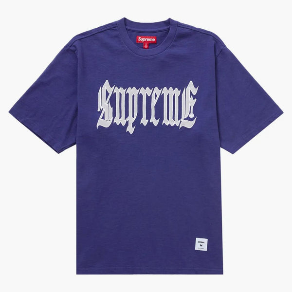 Supreme Old English S/s Top (SS24) tvättade marinen