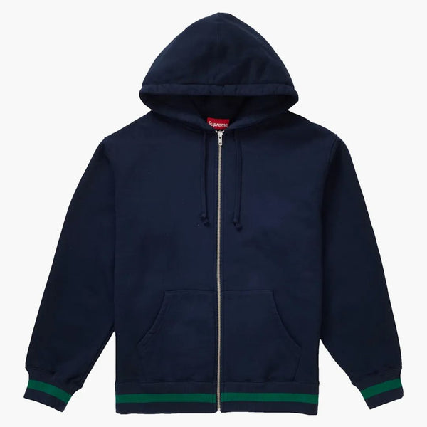 Supreme Old English Stripe Zip Up Sweatshirt Navy