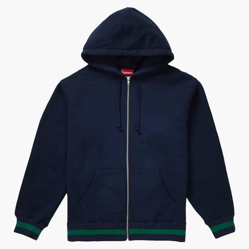 Nejvyšší starý anglický pruh Zip Up mikina námořnictva