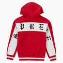 Supreme Old English Stripe Zip Up Sweatshirt Red