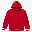 Supreme Old English Stripe Zip Up Sweatshirt Red