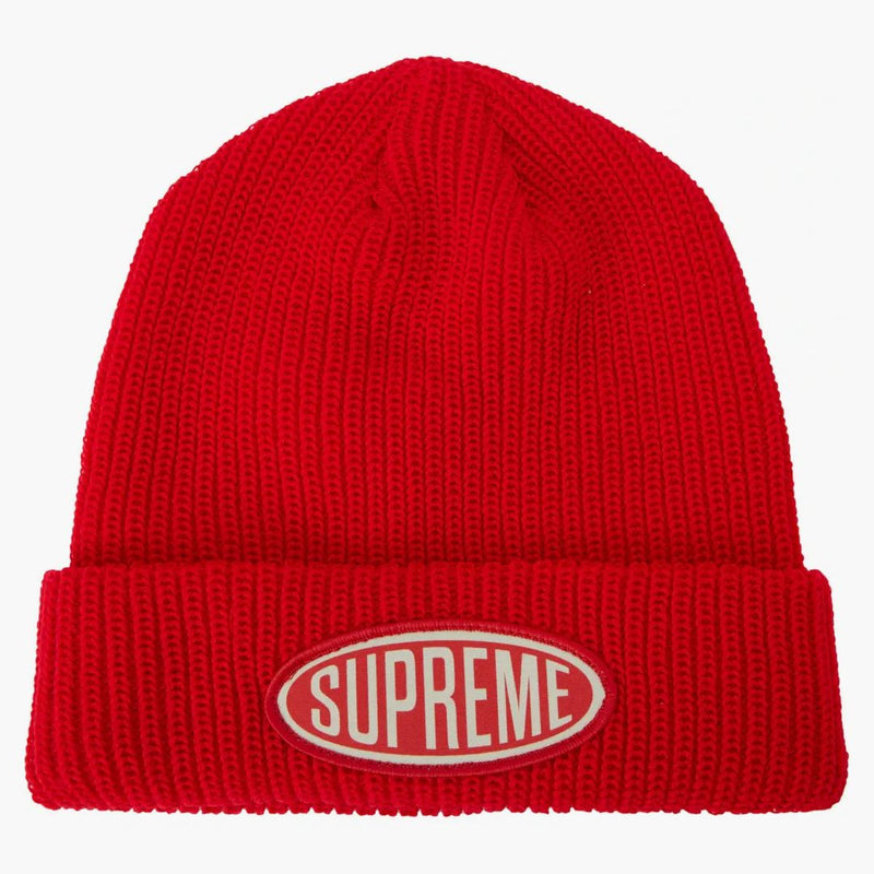 Supremo Oval Patch Beanie Red