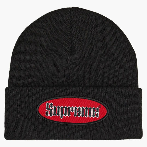 Nejvyšší oválná záplata beanie (SS22) černá