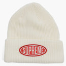 Supreme Oval Patch Beanie White